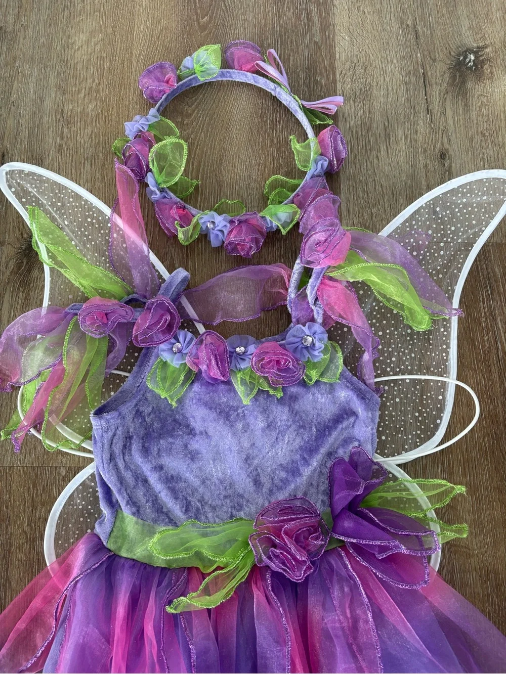Gabby’s Dollhouse Kitty Fairy Costume Dress with Wings and Head Pieces Sz:4